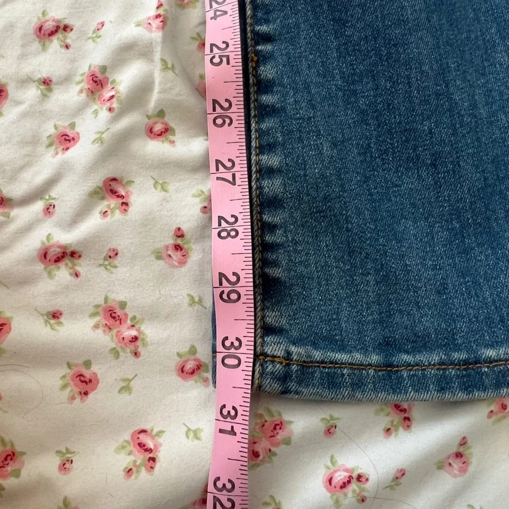 vintage allen b low rise patchwork flare jeans